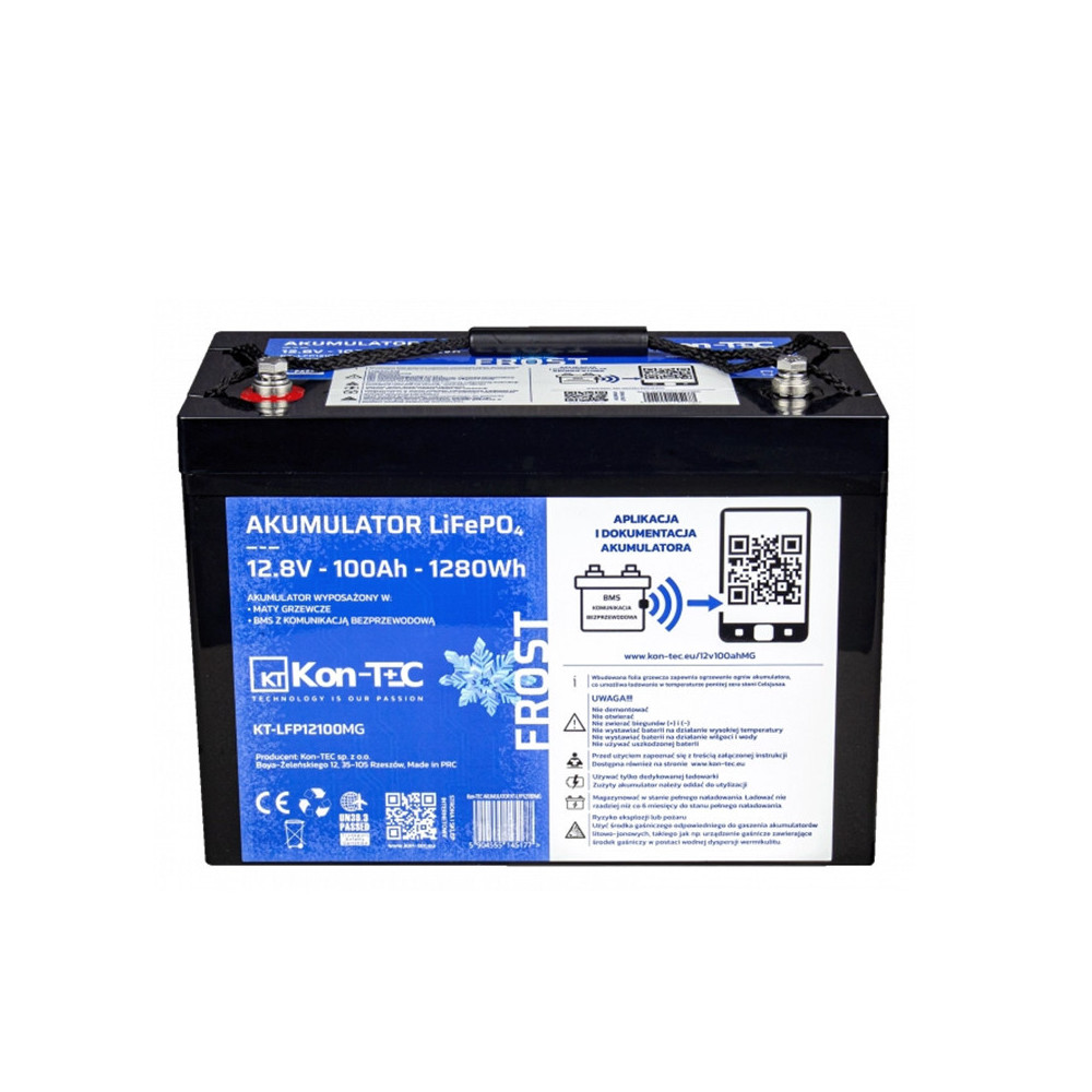 Kon-Tec Akumulator LiFePO4 12V 100Ah z matami grzewczymi