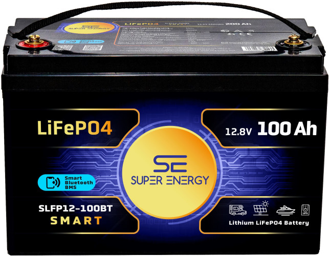 Akumulator Super-Energy LiFePO4 100Ah 12V Bluetooth + Blokada