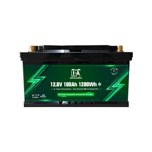 AKUMULATOR LITOWY LiFePO4 IDEALAKKU 12.8V 100Ah + MATY