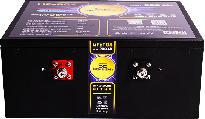 Niski Akumulator Super-Energy LiFePO4 200Ah 12V BT + Mata Grzewcza