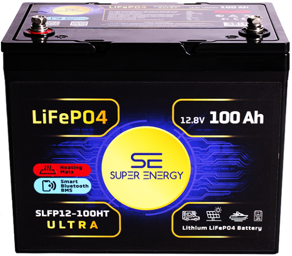 Akumulator Super-Energy LiFePO4 100Ah 12V Bluetooth + Mata Grzewcza