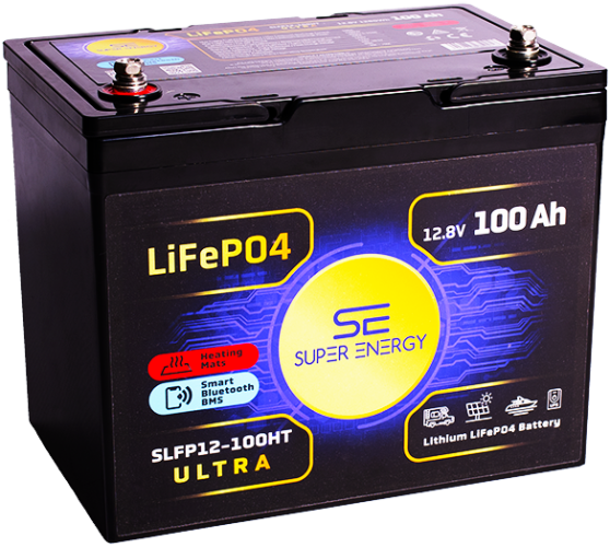 Akumulator Super-Energy LiFePO4 100Ah 12V Bluetooth + Mata Grzewcza