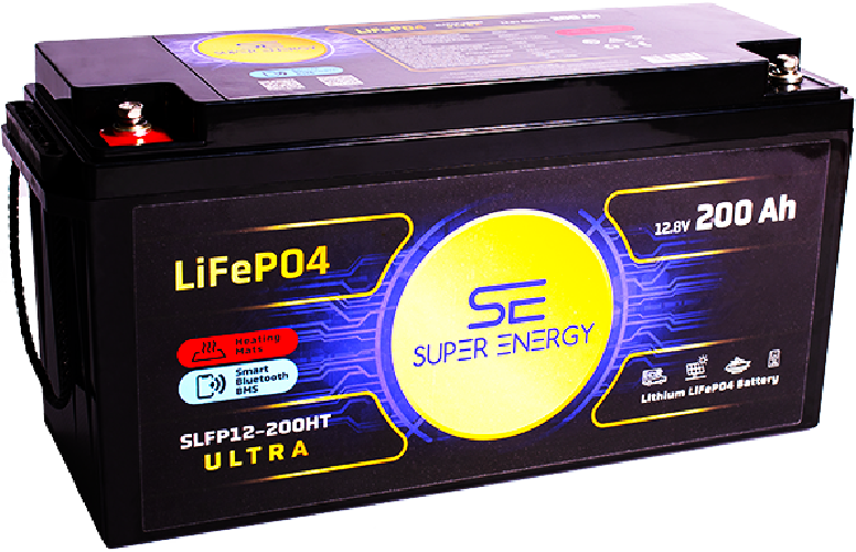 Akumulator Super-Energy LiFePO4 200Ah 12V Bluetooth + Mata Grzewcza